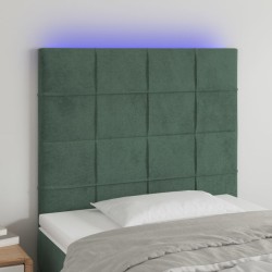 vidaXL LED Kopfteil Dunkelgrün 90x5x118/128 cm Samt