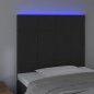 vidaXL LED Kopfteil Schwarz 80x5x118/128 cm Samt
