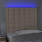 vidaXL LED Kopfteil Cappuccino-Braun 90x5x118/128 cm Kunstleder