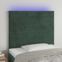 vidaXL LED Kopfteil Dunkelgrün 90x5x118/128 cm Samt