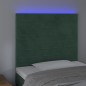 vidaXL LED Kopfteil Dunkelgrün 90x5x118/128 cm Samt