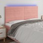 vidaXL LED Kopfteil Rosa 180x5x118/128 cm Samt vidaXL LED Kopfteil Rosa 180x5x118/128 cm Samt