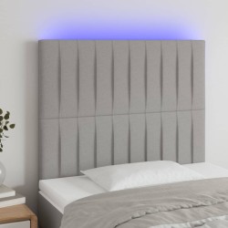 vidaXL LED Kopfteil Hellgrau 80x5x118/128 cm Stoff