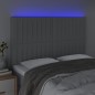 vidaXL LED Kopfteil Hellgrau 144x5x118/128 cm Stoff