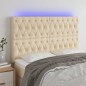vidaXL LED Kopfteil Creme 160x7x118/128 cm Stoff