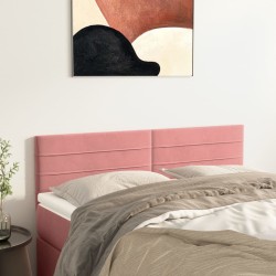 vidaXL Kopfteile 2 Stk. Rosa 72x5x78/88 cm Samt