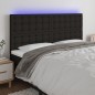 vidaXL LED Kopfteil Schwarz 200x5x118/128 cm Stoff