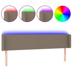 vidaXL LED Kopfteil Taupe 163x16x78/88 cm Stoff