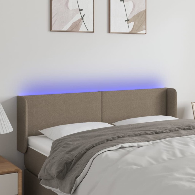 vidaXL LED Kopfteil Taupe 147x16x78/88 cm Stoff vidaXL LED Kopfteil Taupe 147x16x78/88 cm Stoff