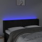 vidaXL LED Kopfteil Schwarz 147x16x78/88 cm Samt