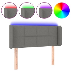 vidaXL LED Kopfteil Dunkelgrau 83x16x78/88 cm Stoff