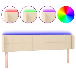 vidaXL LED Kopfteil Creme 163x16x78/88 cm Stoff