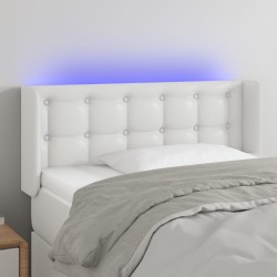 vidaXL LED Kopfteil Weiß 83x16x78/88 cm Kunstleder