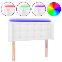 vidaXL LED Kopfteil Weiß 83x16x78/88 cm Kunstleder