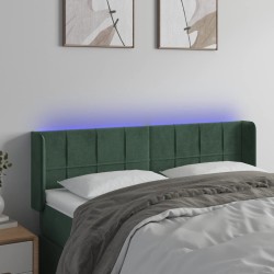vidaXL LED Kopfteil Dunkelgrün 147x16x78/88 cm Samt