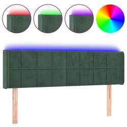 vidaXL LED Kopfteil Dunkelgrün 147x16x78/88 cm Samt