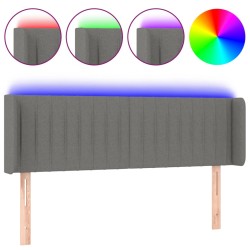 vidaXL LED Kopfteil Dunkelgrau 147x16x78/88 cm Stoff