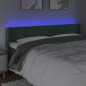 vidaXL LED Kopfteil Dunkelgrün 163x16x78/88 cm Samt