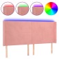 vidaXL LED Kopfteil Rosa 163x16x118/128 cm Samt vidaXL LED Kopfteil Rosa 163x16x118/128 cm Samt