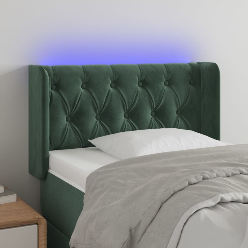 vidaXL LED Kopfteil Dunkelgrün 83x16x78/88 cm Samt vidaXL LED Kopfteil Dunkelgrün 83x16x78/88 cm Samt