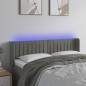 vidaXL LED Kopfteil Hellgrau 147x16x78/88 cm Samt