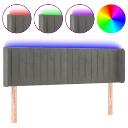 vidaXL LED Kopfteil Hellgrau 147x16x78/88 cm Samt