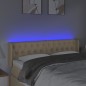 vidaXL LED Kopfteil Creme 163x16x78/88 cm Stoff vidaXL LED Kopfteil Creme 163x16x78/88 cm Stoff