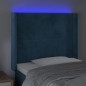 vidaXL LED Kopfteil Dunkelblau 93x16x118/128 cm Samt