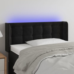 vidaXL LED Kopfteil Schwarz 83x16x78/88 cm Samt