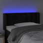 vidaXL LED Kopfteil Schwarz 83x16x78/88 cm Samt