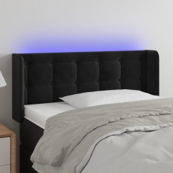 vidaXL LED Kopfteil Schwarz 103x16x78/88 cm Samt