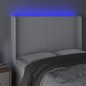 vidaXL LED Kopfteil Weiß 147x16x118/128 cm Kunstleder