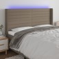 vidaXL LED Kopfteil Taupe 163x16x118/128 cm Stoff vidaXL LED Kopfteil Taupe 163x16x118/128 cm Stoff