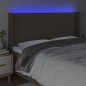 vidaXL LED Kopfteil Taupe 163x16x118/128 cm Stoff vidaXL LED Kopfteil Taupe 163x16x118/128 cm Stoff