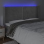 vidaXL LED Kopfteil Hellgrau 203x16x118/128 cm Samt vidaXL LED Kopfteil Hellgrau 203x16x118/128 cm Samt