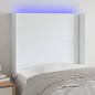 vidaXL LED Kopfteil Weiß 83x16x118/128 cm Kunstleder vidaXL LED Kopfteil Weiß 83x16x118/128 cm Kunstleder