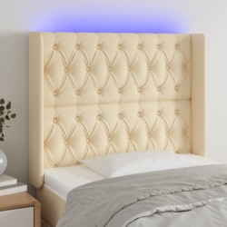 vidaXL LED Kopfteil Creme 93x16x118/128 cm Stoff