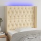 vidaXL LED Kopfteil Creme 93x16x118/128 cm Stoff vidaXL LED Kopfteil Creme 93x16x118/128 cm Stoff