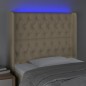 vidaXL LED Kopfteil Creme 93x16x118/128 cm Stoff vidaXL LED Kopfteil Creme 93x16x118/128 cm Stoff