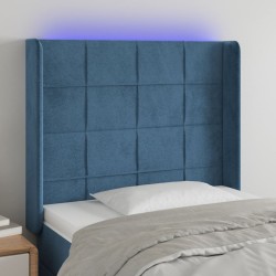 vidaXL LED Kopfteil Dunkelblau 83x16x118/128 cm Samt