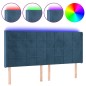 vidaXL LED Kopfteil Dunkelblau 203x16x118/128 cm Samt