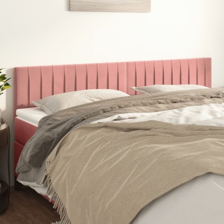 Kopfteile 2 Stk. Rosa 80x5x78/88 cm Samt