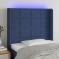vidaXL LED Kopfteil Blau 83x16x118/128 cm Stoff vidaXL LED Kopfteil Blau 83x16x118/128 cm Stoff