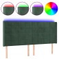 vidaXL LED Kopfteil Dunkelgrün 183x16x118/128 cm Samt
