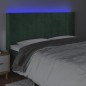 vidaXL LED Kopfteil Dunkelgrün 183x16x118/128 cm Samt