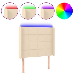 vidaXL LED Kopfteil Creme 93x16x118/128 cm Stoff