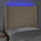 vidaXL LED Kopfteil Creme 93x16x118/128 cm Stoff vidaXL LED Kopfteil Creme 93x16x118/128 cm Stoff