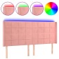 vidaXL LED Kopfteil Rosa 183x16x118/128 cm Samt