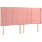 vidaXL LED Kopfteil Rosa 183x16x118/128 cm Samt