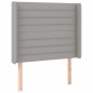 vidaXL LED Kopfteil Hellgrau 93x16x118/128 cm Stoff